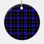 Royal Blue Black Plaid Keramisch Ornament (Achterkant)