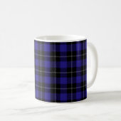 Royal Blue Black Plaid Koffiemok (Voorkant rechts)