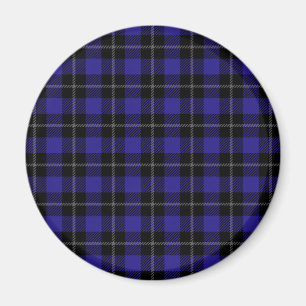 Royal Blue Black Plaid Magneet