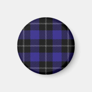 Royal Blue Black Plaid Magneet
