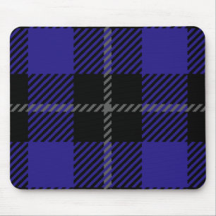 Royal Blue Black Plaid Muismat