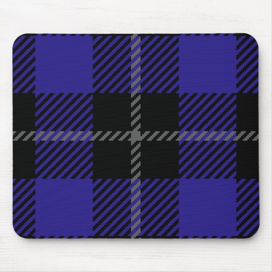 Royal Blue Black Plaid Muismat (Voorkant)