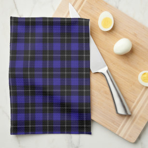 Royal Blue Black Plaid Theedoek