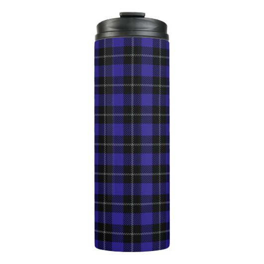 Royal Blue Black Plaid Thermosbeker (Voorkant)