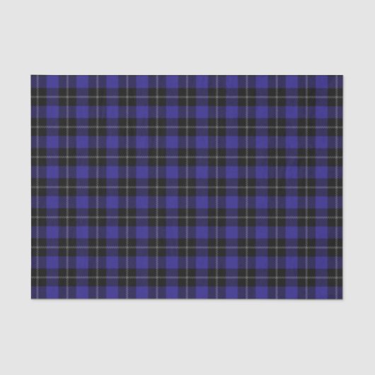 Royal Blue Black Plaid Tissuepapier (Voorkant)