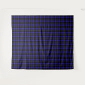Royal Blue Black Plaid Wandkleed (Voorkant (horizontaal))