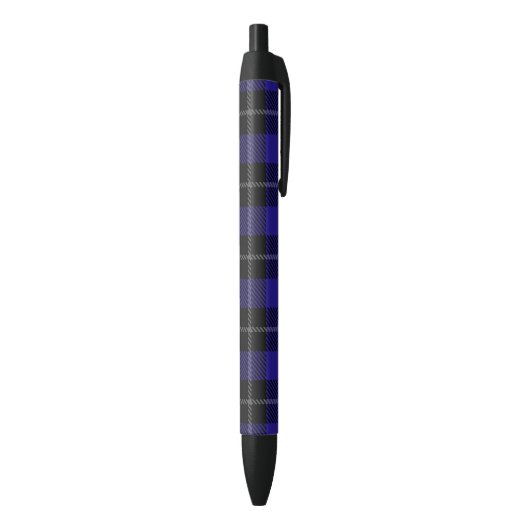 Royal Blue Black Plaid Zwarte Inkt Pen (Achterkant (Verticaal))