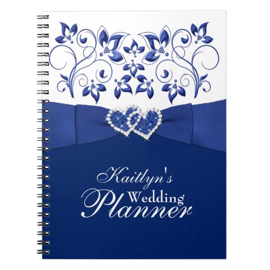 Royal Blue, Blanc Coeurs joints Carnet floral 2 (Devant)