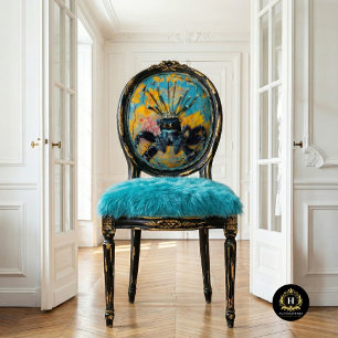 Royal Blue Bloemen Peacock Spider Art Tissuepapier