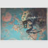 Royal Blue  Bloemen Peacock Spider Design Tissuepapier (Voorkant)