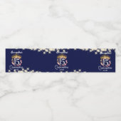 Royal Blue Boho Quinceañera Spaans Waterfles Etiket (Enkel label)