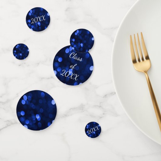Royal Blue Bokeh Lights Afstuderen Class of 20xx Confetti (Groep)