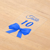 Royal blue bow acrylic table number sign acryl uitnodigingen (Laagn)