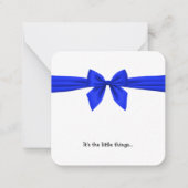 Royal Blue Bow Mini Remerciements Carte Note (Devant)