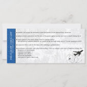 Royal Blue Brazil Mariage Boarding Pass Invitation (Dos)