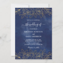 royal blue bruiloft uitnodiging