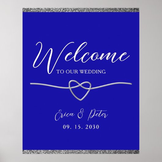 Royal Blue bruiloft welkom Poster (Voorkant)