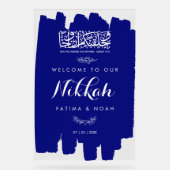 Royal Blue Brushed Paint Nikkah Acrylic Sign (Recto)