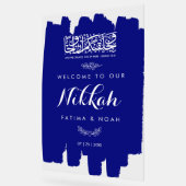 Royal Blue Brushed Paint Nikkah Acrylic Sign (Angle)