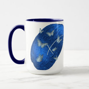 Royal Blue Butterflies Initialen Letter X Monogram Mok