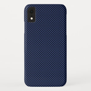 Royal Blue Carbon Style Weave Print iPhone XR Hoesje