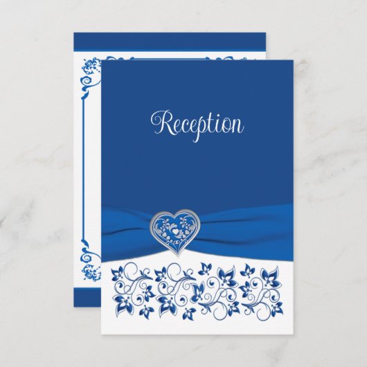 Royal Blue, carte de réception Coeur de l'amour (Devant / Derrière)