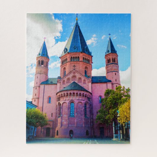 Royal Blue Castle met wolken en blauwe hemden Legpuzzel (Verticaal)