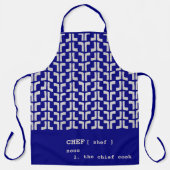 royal blue CHEF Mud Cloth Tribal Africa Pattern Schort (Voorkant)