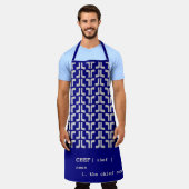 royal blue CHEF Mud Cloth Tribal Africa Pattern Schort (Gedragen)