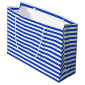 Royal Blue Combinatie Stripes Large Cadeautasje (Voorkant Gekanteld)