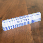Royal Blue Combinatie Stripes Naambordje (Zijkant)