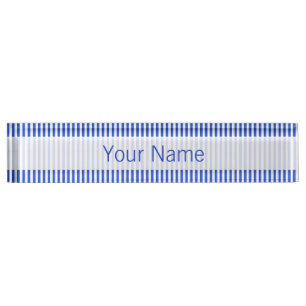 Royal Blue Combinatie Stripes Naambordje