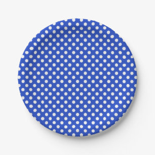 Royal Blue Combination Polka Dots van STaylor Papieren Bordje