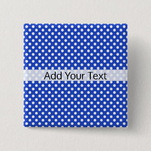 Royal Blue Combination Polka Dots van STaylor Vierkante Button 5,1 Cm
