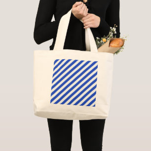 Royal Blue Combination Stripes van Shirley Taylor Grote Tote Bag