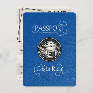 Royal Blue Costa Rica Paspoort Save The Date