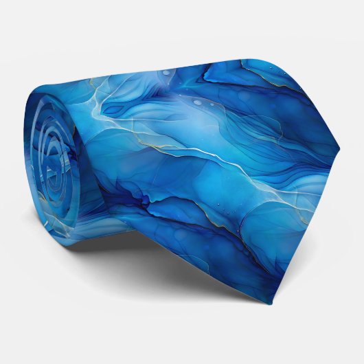 Royal Blue Cravate Bold Vivid Modern (Roulé)