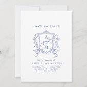 Royal Blue  Crest Bewaar de datum Kaart (Voorkant)