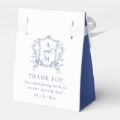Royal Blue Crest Wedding Bedankt Bedankdoosjes (Achterkant)