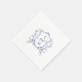 Royal Blue  Crest Wedding Bedankt Servet (Hoek)