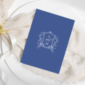 Royal Blue  Crest Wedding Kaart