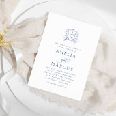 Royal Blue  Crest Wedding Kaart