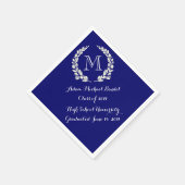Royal Blue Custom Monogram Afstuderen servetten (Hoek)