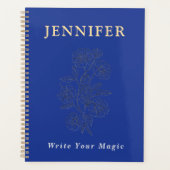 Royal Blue Custom Name Notebook – Elegant & Bold (Devant)