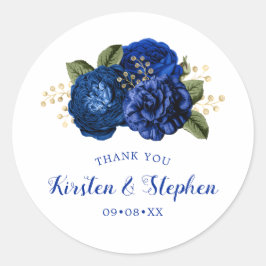 Royal Blue dank u bruiloft Vrijgezellenfeest gunst Ronde Sticker