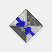 Royal Blue Diamond Bow Servet (Hoek)