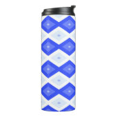 Royal blue diamond pattern thermosbeker (Gedraaid links)