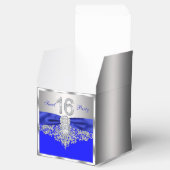Royal Blue Diamond Sweet 16 Bedankdoosjes (Geopend)