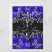 Royal Blue Diamond Sweet sixteen Invitation (Devant)