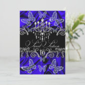 Royal Blue Diamond Sweet sixteen Invitation (Debout devant)